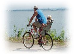 bike riding on Presque Isle paved trail