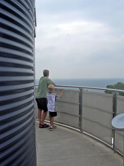 Looking from the ground to the top of the TREC tower